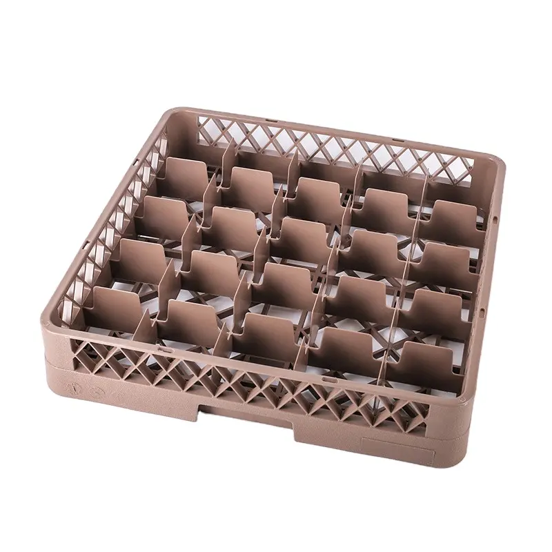 Different Compartment Hotel Restaurant Dish Washing Rack Plastic Glass Storage Basket for Glass and Cup