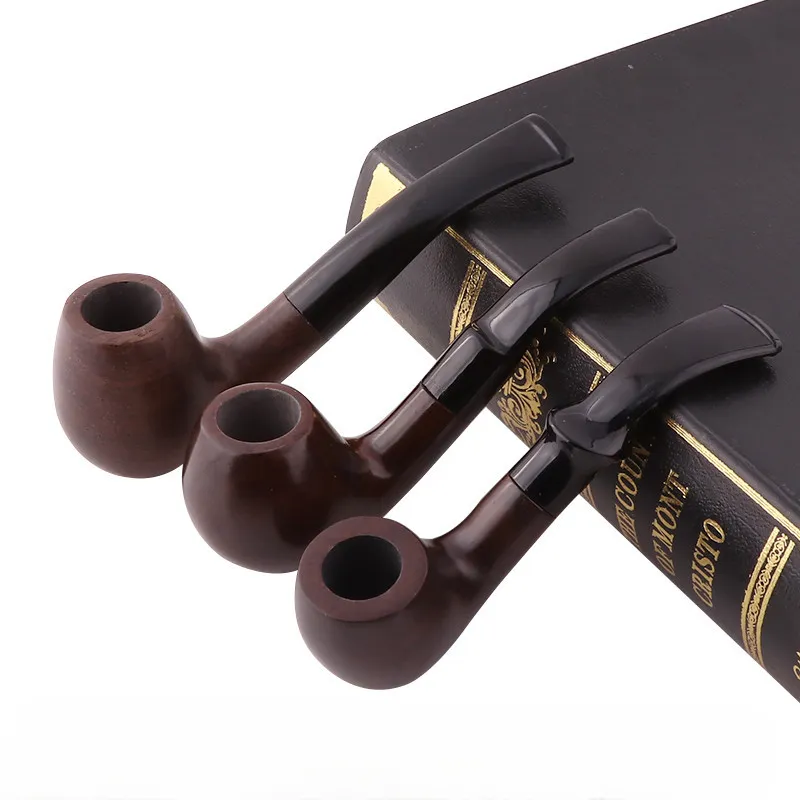 Сигарета черная сандаловая ручная полированная изогнутая труба 9 мм дымовой фильтр из цельной древесины