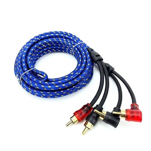 5m汽车RCA音频电缆改装低音炮放大器2 RCA至2 RCA电线信号线蓝色 - Product Image 1