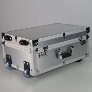 定制带轮子的小型铝制拉杆箱定制公文包和工具展示柜 - Product Image 4