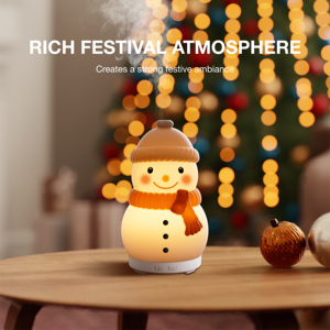 Lovely Christmas Warm Candlelight Multiple Timing Options Ultrasonic Aroma <strong>Nebulizer</strong> Snowman <strong>Diffuser</strong> - Product Image 5
