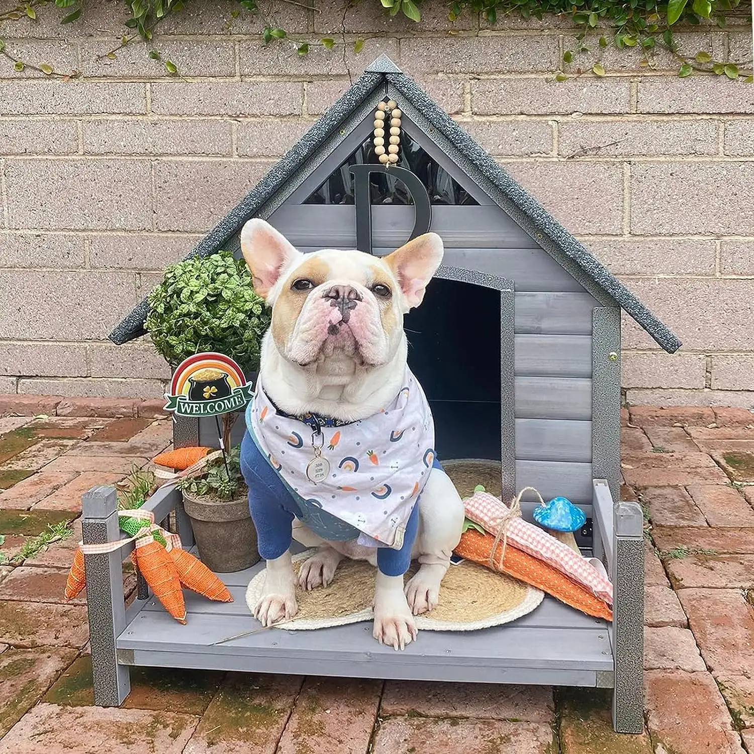 Protezione solare all'aperto recinzione in legno nido per animali domestici legno moderno cani di grandi dimensioni all'aperto casa per cani