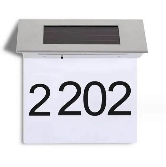 Hausnummer im Freien für LED-beleuchtete Adress schilder mit wasserdichter Abdeckung Mailbox-Nummern Plakette Solar betriebene LED-Addres