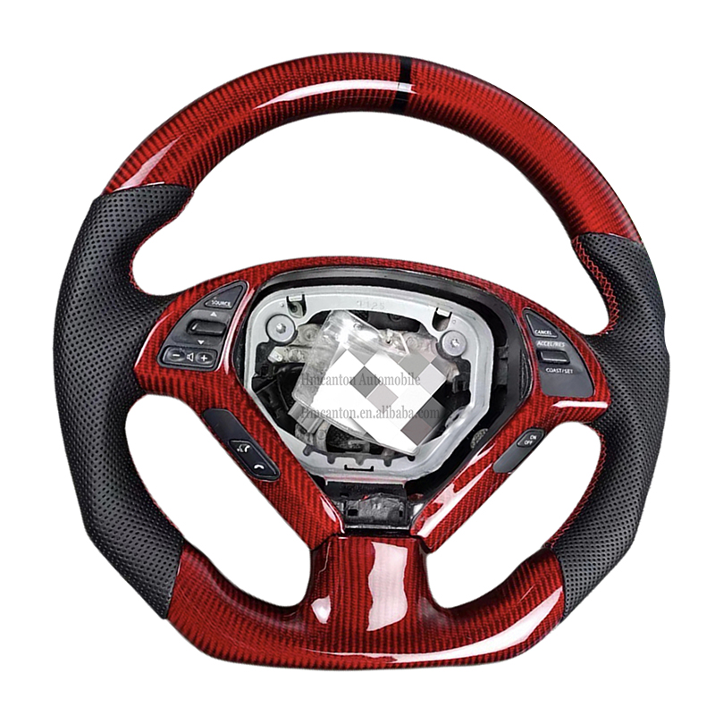 carbon fiber+perforated leather+red