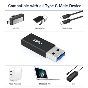 Adaptador USB 3,1 de 10Gbps, convertidor de USB-C hembra, conector 3,0, tipo A, macho A USB 3,1, tipo c, tipo C, AM-CF, novedad de 5,0