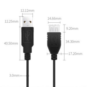 Focus สายเคเบิลเครื่องพิมพ์ USB สีดำความเร็วสูง2.0สายต่อสาย USB ตัวผู้เป็นตัวขยาย M F สายเคเบิลข้อมูลความเร็วสูง - Product Image 2