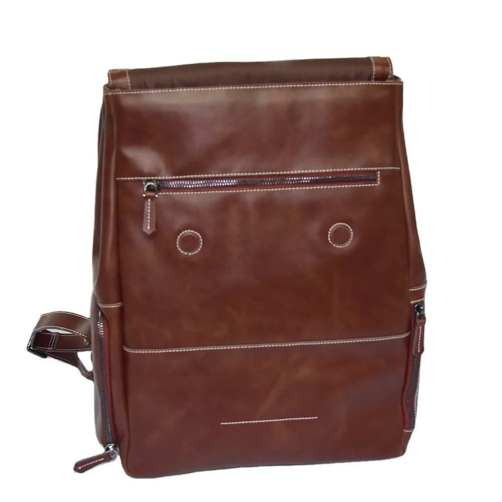 vintage custom PU leather camera bag backpack for outside