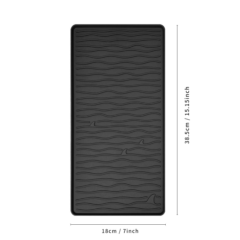 Black drain mat-water ripple pattern
