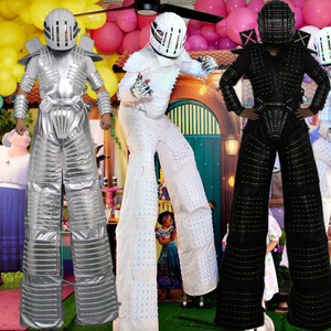 カラフルなRGBLEDルミナスロボットダンスウェアKryomanとDavidGuettaのパフォーマンスとイベント用の傾斜スーツ - Product Image 6