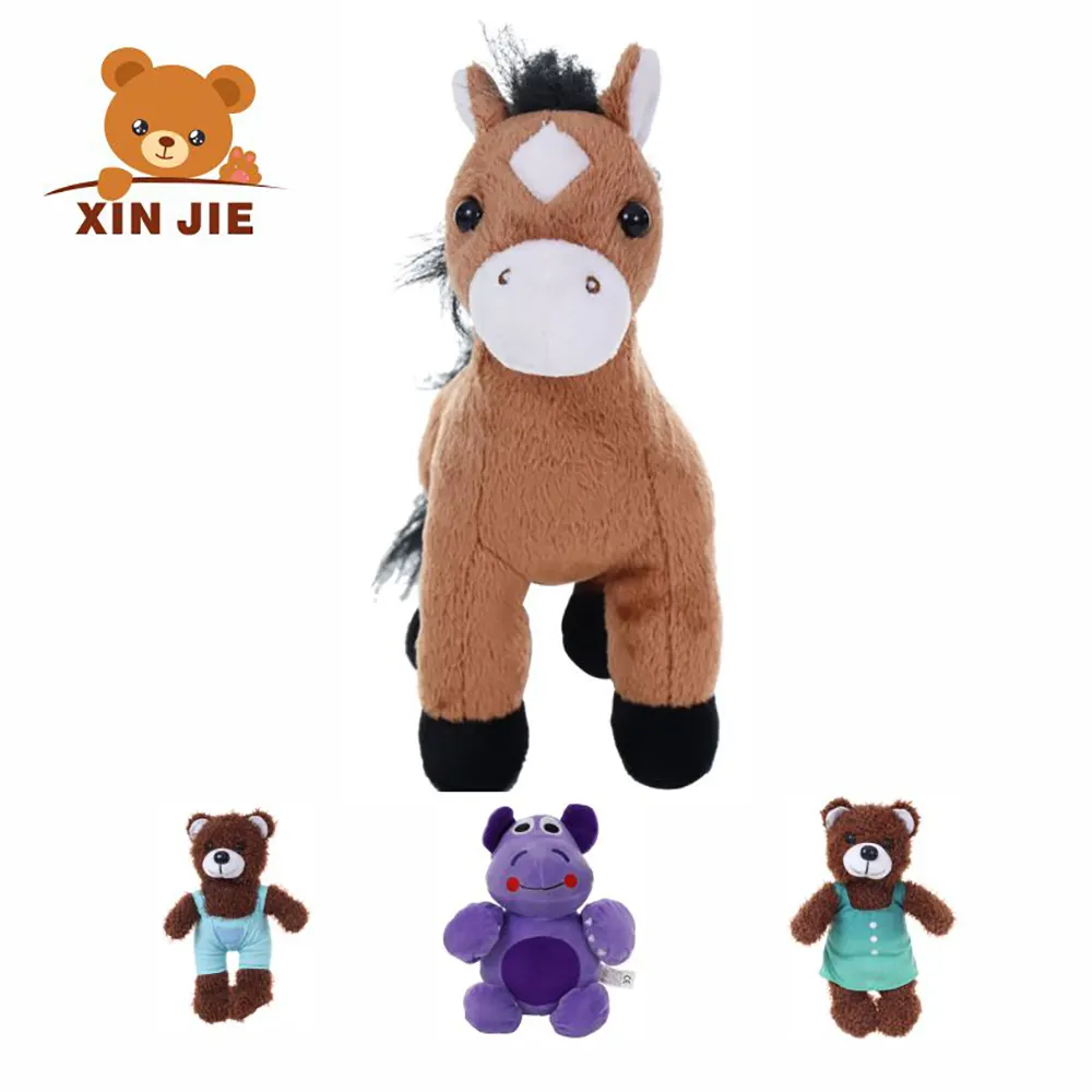 Mini Plush Cavalo Brinquedo Partido Favores Realistas Stuffed Horses Recheado Animal Marrom Nariz Branco Brinquedo Macio 7 Dias Unisex Jardim 300 PCS