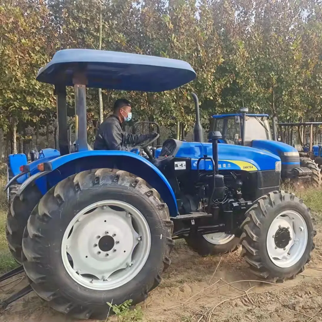 Usato piccolo trattore agricolo trattore olandese SNH704 70hp 4wd trattore agricolo su ruote per l'agricoltura usato