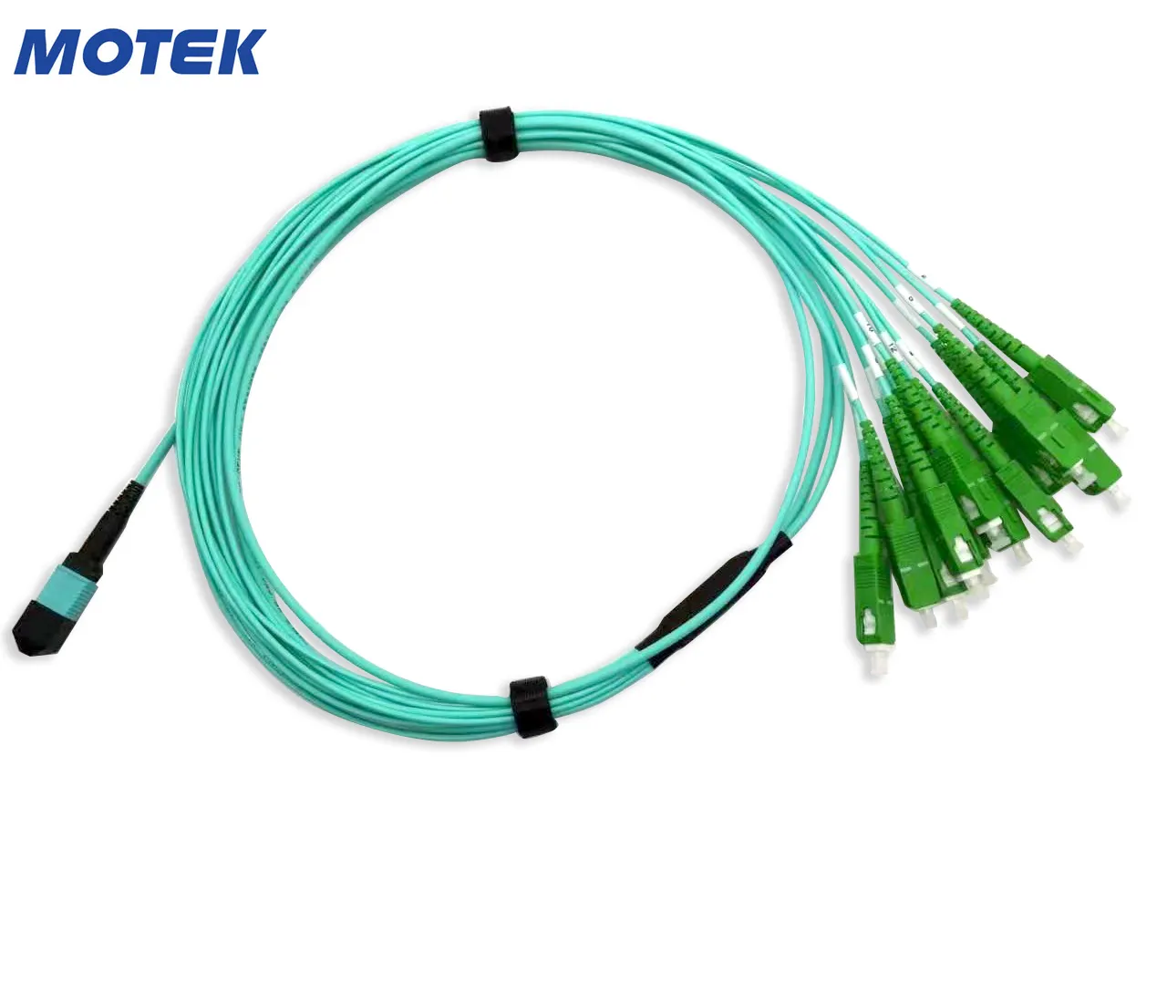 Manufaktur MPO kabel bagasi MPO(F) ke SC 12F LSZH 3.0mm kabel Patch serat optik hilang rendah