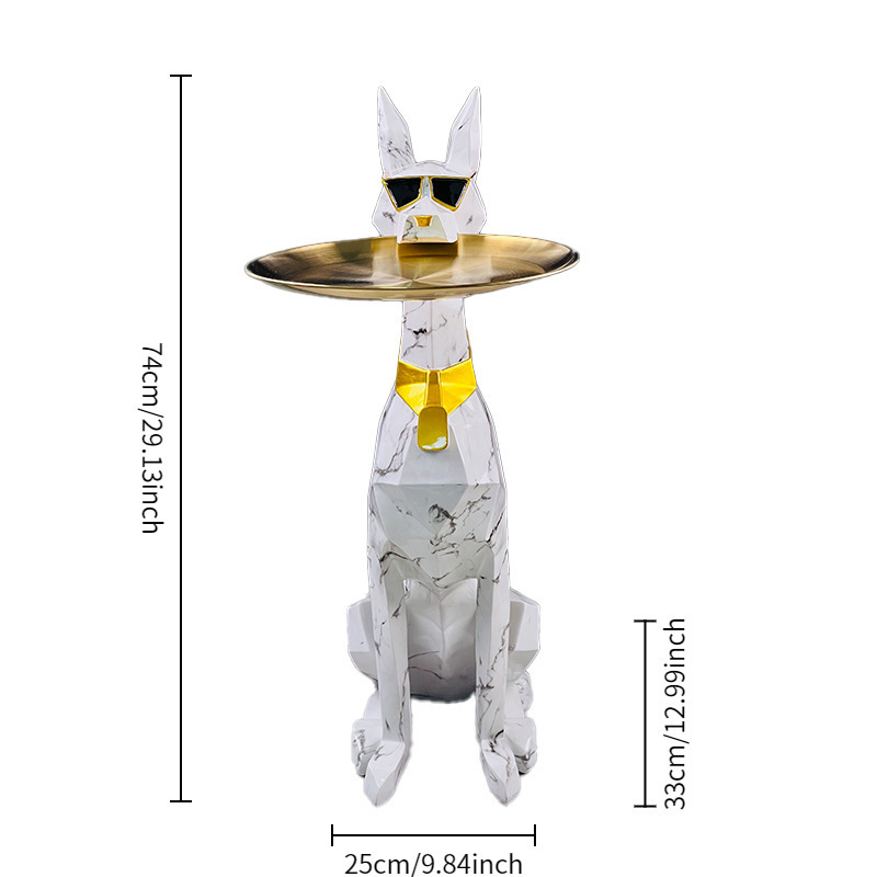 colorful Large Gentleman Dog in White Gold