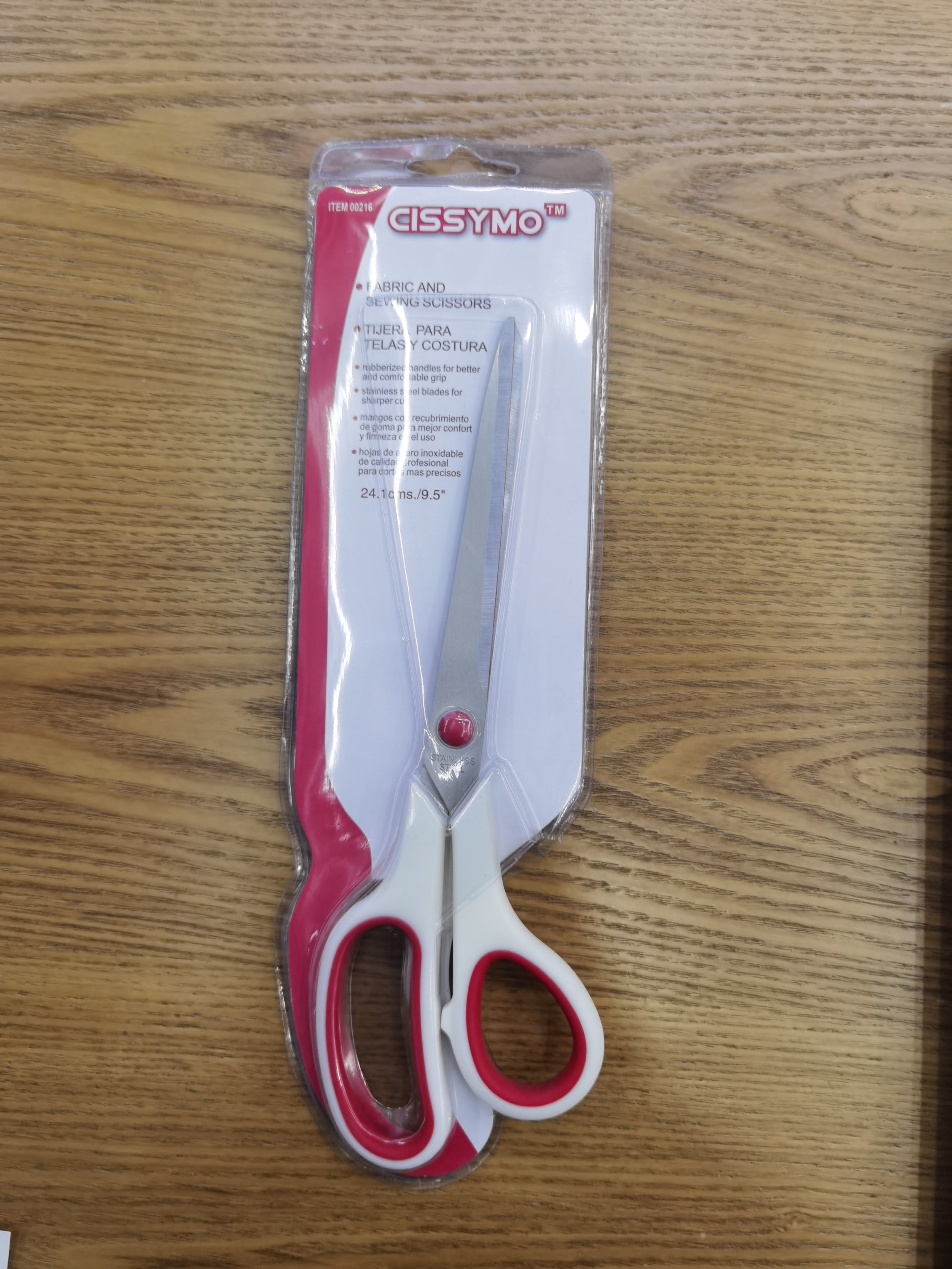CISSYMO 9.5 INCH office scissors stainless steel student scissors plastic handle safe School student kids Scissors