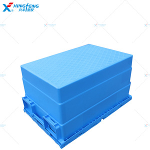Totes Transporte logístico Anidamiento Caja móvil de plástico Contenedores Caja apilable adjunta con tapa Tamaño del contenedor 600*400*415mm