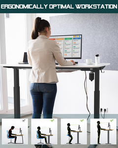 حديث بذكاء محرك واحد كهربائي حامل الجلوس للكمبيوتر مكتب ألعاب إطار أبيض بارتفاع قابل للتعديل - Product Image 6