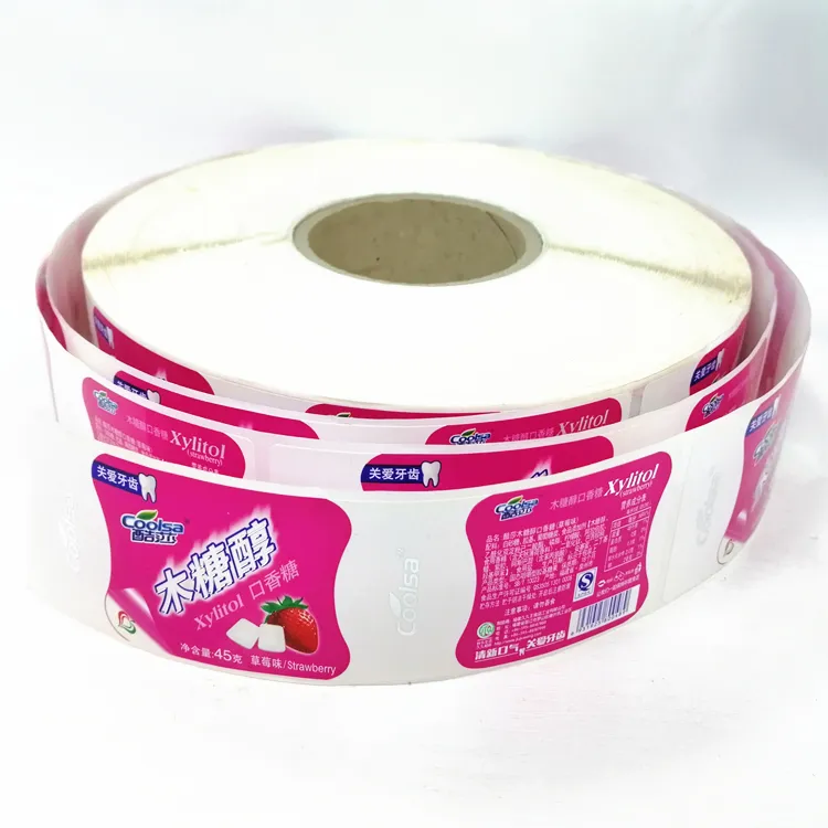 Adesivo de papel vinil adesivo removível melhor preço, etiqueta autoadesiva para mastigar goma
