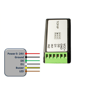 CE Biometrische Zugangs kontrolle Bidirektion ale Übertragung Wiegand26/34/48/66/37 <span class=keywords><strong>TCP</strong></span>/<span class=keywords><strong>IP</strong></span>-Netzwerk konverter 2-Kanal-Eingangs-LED-Summer