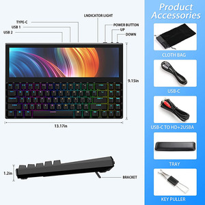Teclado mecánico K2, Monitor Universal, extensor de pantalla Dual, portátil, 2 en 1 - Product Image 4