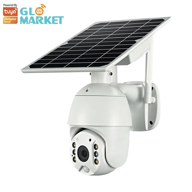 Glomarket กล้อง PTZ 4MP พลังงานแสงอาทิตย์,4G /Wifi สำหรับใช้กลางแจ้งระบบกล้องนิรภัย EU/US/AU/JP