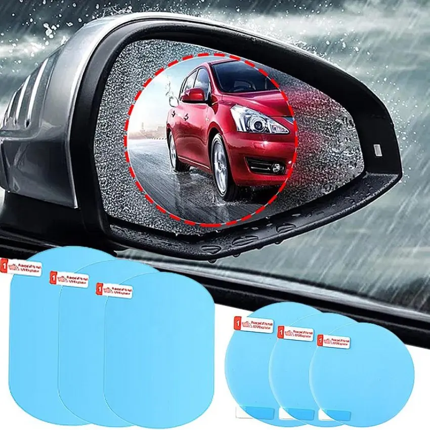 Película protectora para espejo retrovisor de coche, protector para ventana antiniebla, transparente, a prueba de lluvia, suave, 2 uds.