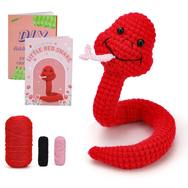 Creazioni di aghi di serpente rosso kit all'uncinetto set per principianti kit di uncinetto per adulti