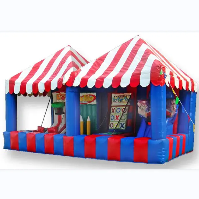 Proveedor de fiestas al por mayor, juegos recreativos al aire libre, cabina de juegos de carnaval inflable para niños y adultos