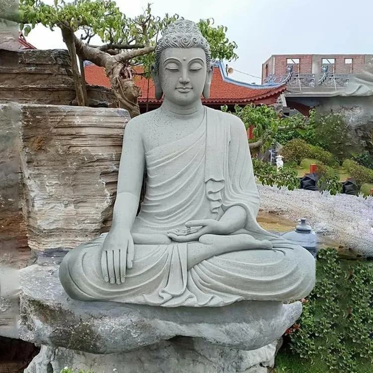 Air Mancur Taman Buddha Duduk Ukuran Besar Dibuat Sesuai Pesanan untuk Dekorasi Luar Ruangan Rumah