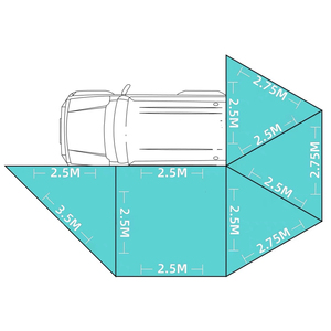 Großhandel Car Canopy Shelter 2M 2.5M Freistehendes Fahrzeug 270 Grad 360 ° Wasserdichte XL Autos eite Heck zelt Markise mit Wänden - Product Image 4