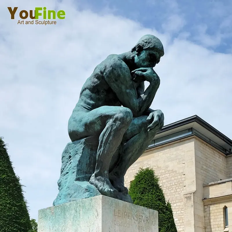 Escultura de bronce para Thinker, de tamaño real, famoso Rodin Works