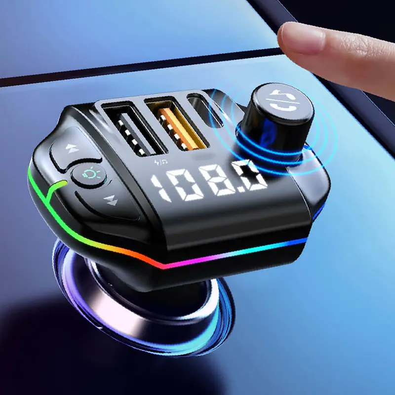 Xe BT 5.0 FM Transmitter không dây rảnh tay âm thanh Receiver Auto MP3 Máy nghe nhạc 2.1A kép USB sạc nhanh