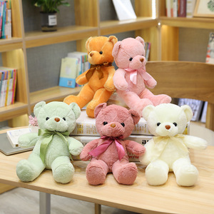 卸売カスタムマルチカラーテディベア蝶結びぬいぐるみテディベアぬいぐるみギフトぬいぐるみ