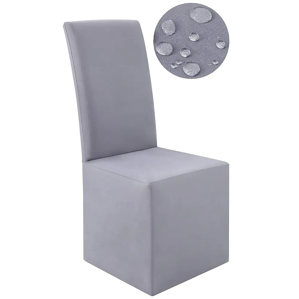 Copertura della sedia da pranzo elastica in fibra di latte tinta unita impermeabile per sedie di dimensioni universali