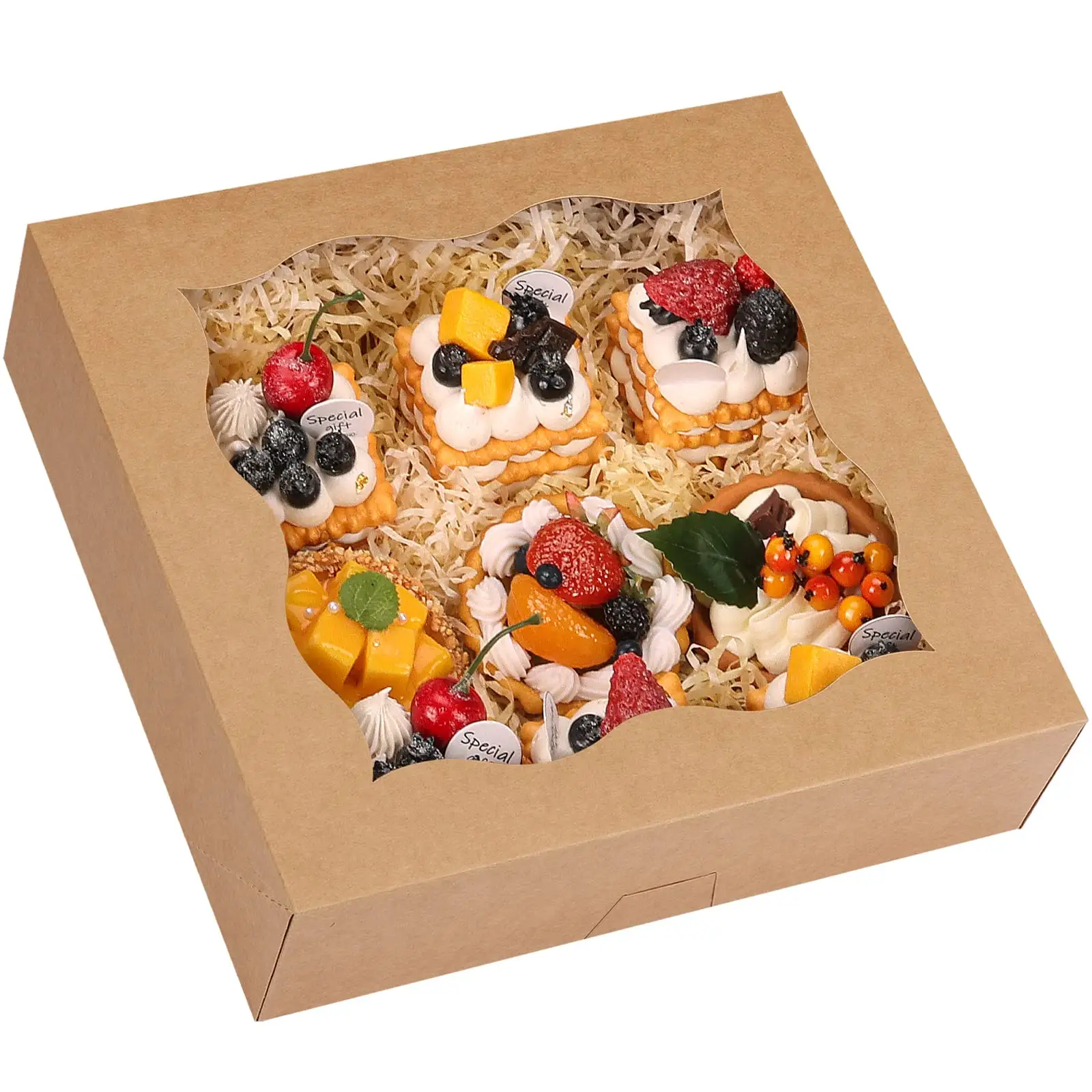 Cleam pencere otomatik açılır kutuları pasta çikolata Cupcakes Muffins tatlı ve parti Favor için kutuları tedavi