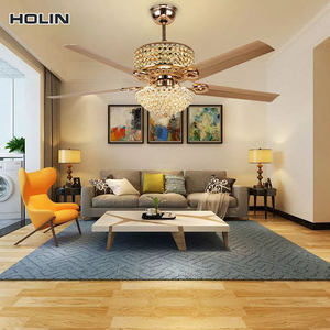 Hot Sale 52 &quot;5 Blade <strong>Ceiling</strong> <strong>Fan</strong> with Remote Control for 3 <strong>Replacement</strong> LED Lights Invisible Crystal <strong>Ceiling</strong> <strong>Fan</strong> Wholesale