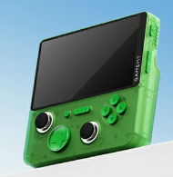 Console de jeu portable unique, vert translucide.