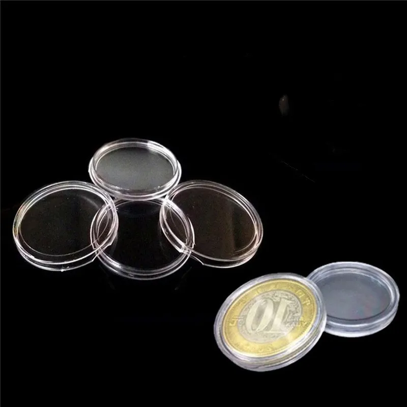 21-33mm Factory Custom Round Coin Storage Slab Lightweight Reusable PS PC PMMA Coin Capsule for Coins Display