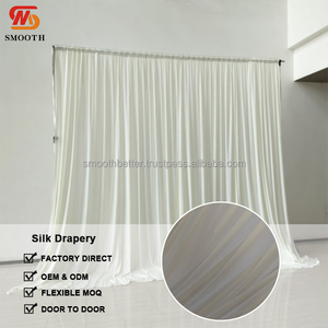 גודל חלק מותאם אישית וצבעים משי חתונה רקע וילון חתונה drapery תפאורה תפאורה - Product Image 2