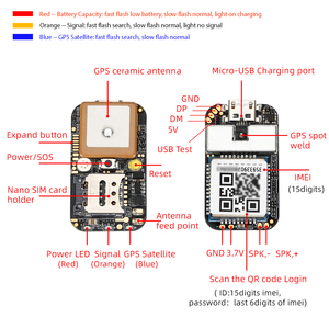 ZX908 PCBA 4g全球定位系统跟踪器模块CAT-1迷你全球定位系统跟踪芯片，配有免费移动应用和协议支持SOS