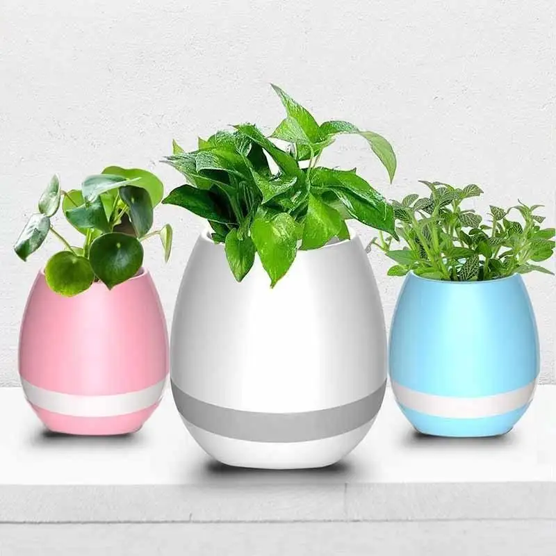 Großhandel moderne LED Farbwechsel Licht Kunststoff Pflanzer Blumentopf Spielen Klavier Smart Music Flower Pot