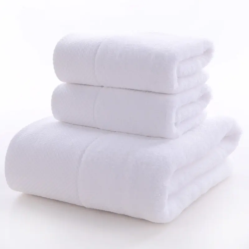 Kit de serviettes de bain personnalisées Serviette d'hôtel de haute qualité Ensemble de serviettes de bain blanches 100% coton pour spa d'hôtel
