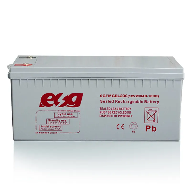 ESG-Gel de ciclo profundo SLA, sellada celda seca de recarga, batería de almacenamiento de larga duración de ácido de plomo, 12 v, 200 Ah