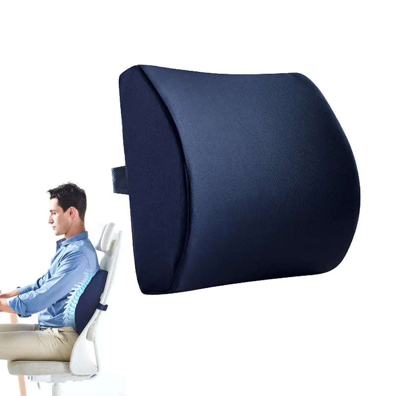 Almohada de soporte lumbar de espuma de memoria portátil ergonómica hecha a medida para respaldo de silla de oficina