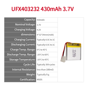 Аккумуляторные литий-ионные батареи NMC 403232 3.7V 430mAh от производителя (OEM) для электронных книг, мотоциклов и автомобилей - Product Image 2