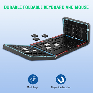 Combo de teclado y ratón plegable de 3, recargable, 2,4G + BT, ultradelgado, 81 teclas, combo de teclado y ratón inalámbrico de ordenador portátil - Product Image 3