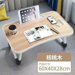 Mesa de comedor plegable moderna, escritorio de ordenador de oficina en casa de madera para cama, mesa de cama plegable para ordenador portátil para estudio, mesa de estudio, escritorio de regazo - Product Image 4