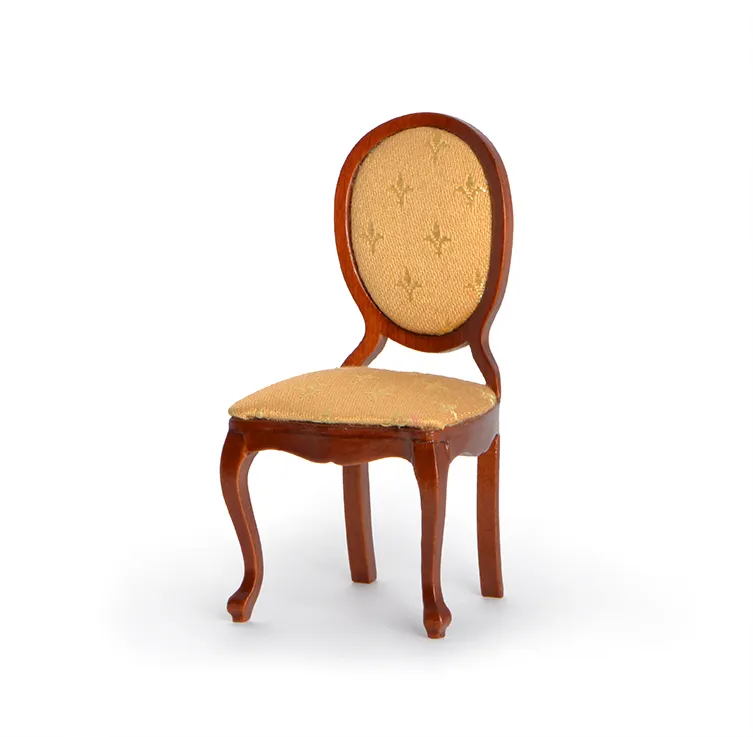 Großhandel Maßstab 1:12 Holz Miniatur Stuhl Viktorianischen Stil QW60025