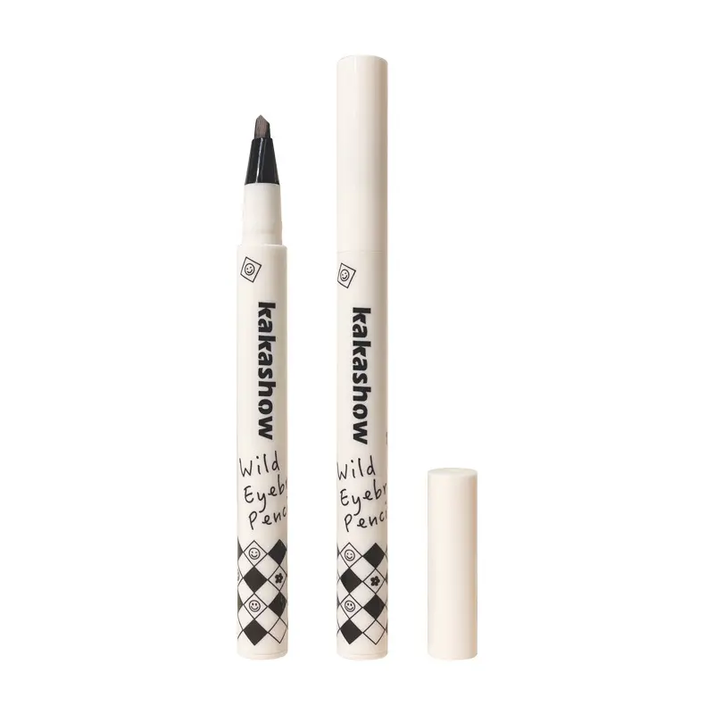 1 adet su geçirmez sıvı kaş kalemi uzun ömürlü kolay renk ter geçirmez siyah kahverengi kaş kalem göz makyaj kozmetik
