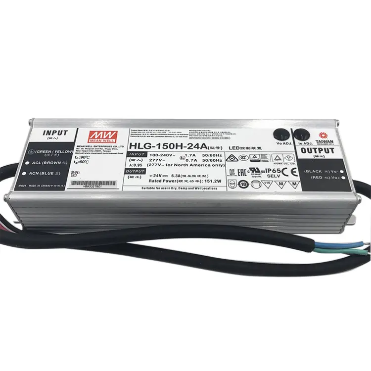 Meanwell Voeding Led Driver 150W Waterdichte Constante Spanning Constante Stroom Led Driver Mean Well HLG-150