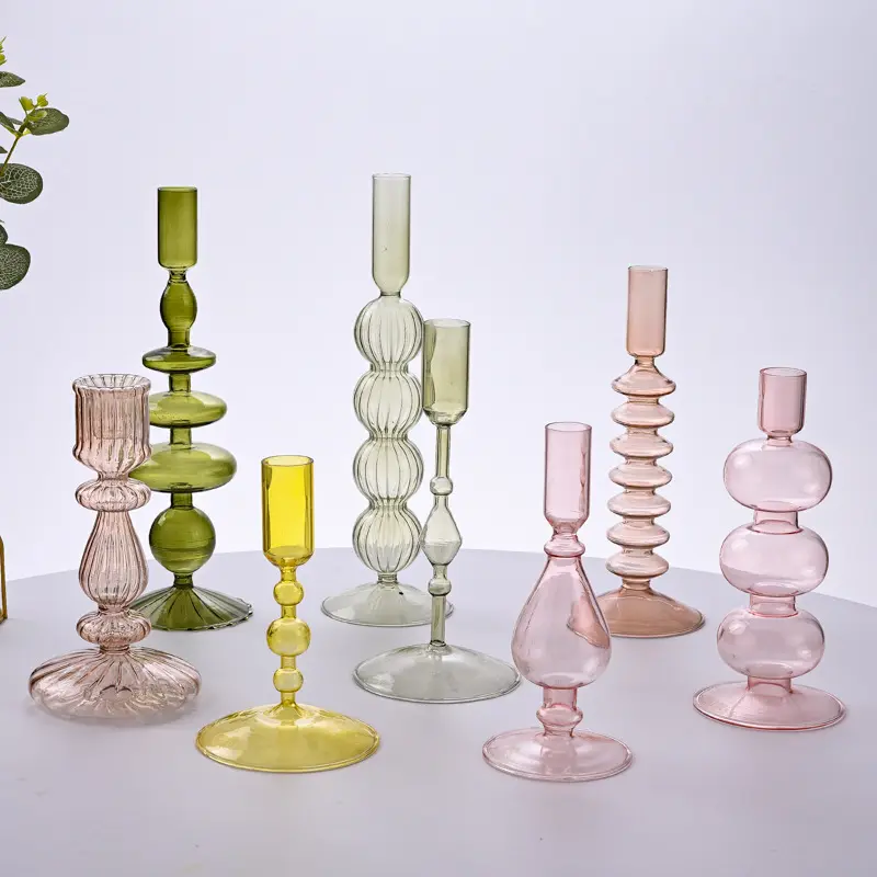 Candelabros de cristal para boda hechos a mano, candelabros de cristal para decoración del hogar y candelabro de cristal